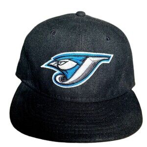 Toronto Blue Jays New Era Fitted Hat 7 1/2 Black Made in USA MLB
